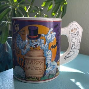 Vintage Halloween Mug WCL Munmy with Skeleton Handle
